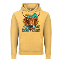 Vintage Mustard barn hair don't care long haired cow Vintage Hoodie - Jasminsmagicworld