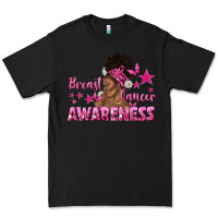 Black Breast Cancer Awareness with Afro Woman Premium Tee - texasbilliewilder