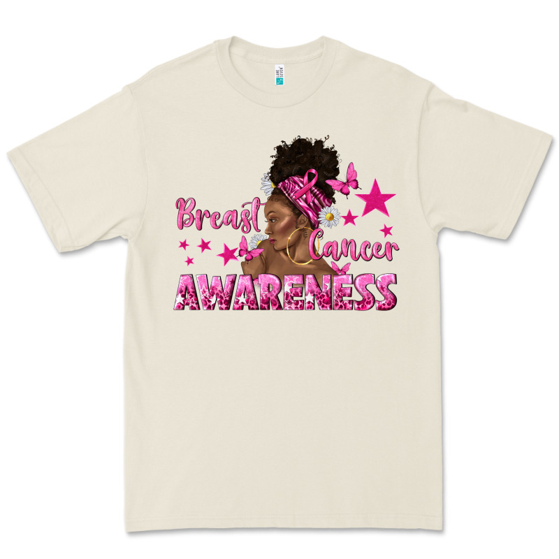 Breast Cancer Awareness With Afro Woman Premium Tee by texasbilliewilder | Teevron