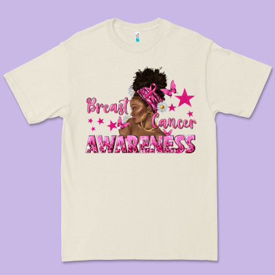 Breast Cancer Awareness With Afro Woman Premium Tee Designed By Texasbilliewilder