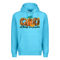 Ocean Blue With God All Things Are Possible Premium Hoodie - texasbilliewilder