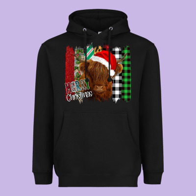 Merry Christmas Cow Heavyweight Hoodie Designed By Bettercallsaul