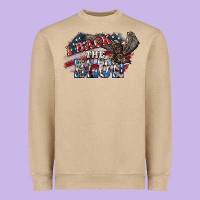 I Back The Blue Eagle Heavyweight Sweatshirt Designed By Nancycooperartshop