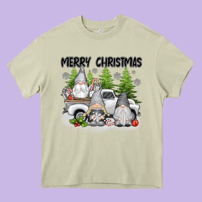 Merry Christmas Gnomies Heavy Core Tee Designed By Texasbilliewilder