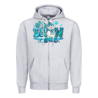 Heather Grey up to snow good winter snowman Zipper Hoodie - MaliasSmallBusiness
