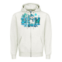 Oatmeal Heather up to snow good winter snowman Zipper Hoodie - MaliasSmallBusiness