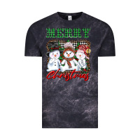 Cloud Black merry christmas snowman Vintage Tee - AdoDesignShop