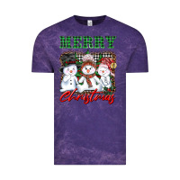 Cloud Purple merry christmas snowman Vintage Tee - AdoDesignShop