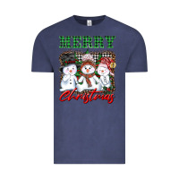 Vintage Denim merry christmas snowman Vintage Tee - AdoDesignShop