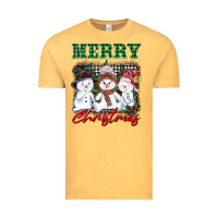 Vintage Mustard merry christmas snowman Vintage Tee - AdoDesignShop