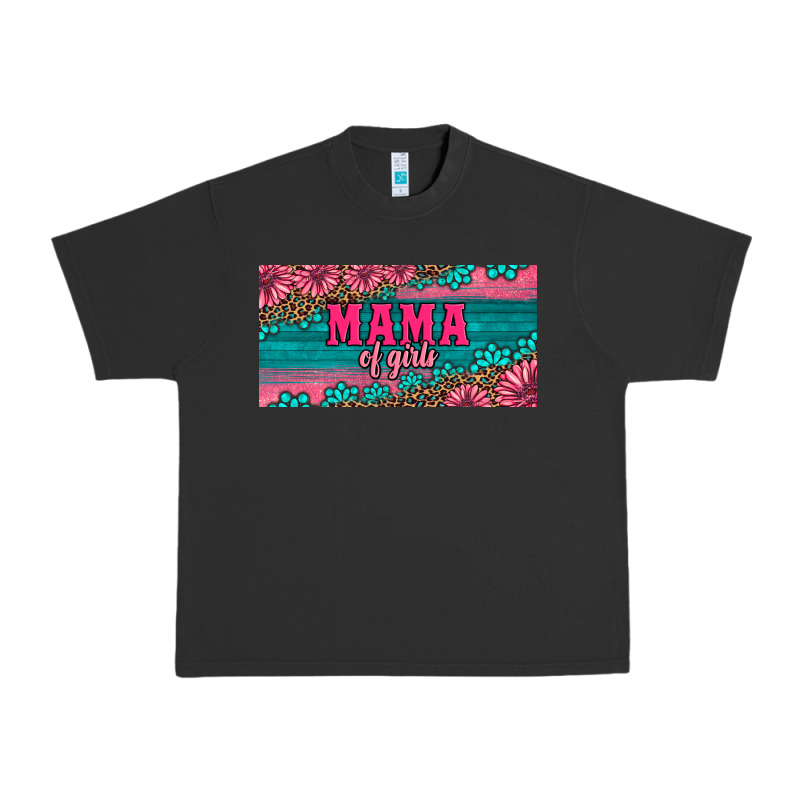 Pink Roses Mama Of Girls License Plate Urban Heavy Tee by Artiststas | Teevron