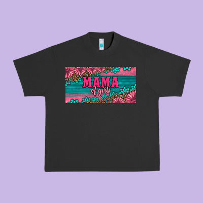 Pink Roses Mama Of Girls License Plate Urban Heavy Tee Designed By Artiststas