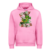 Fuchsia Pink Lucky Saurus Urban Hoodie - CowGirlArtShop