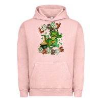 Pigment Salmon Lucky Saurus Urban Hoodie - CowGirlArtShop