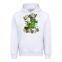White Lucky Saurus Urban Hoodie - CowGirlArtShop