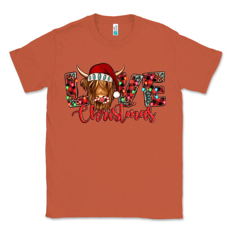 Love Christmas Highland Cow And Turquoise Gemstone Classic Tee by Jasminsmagicworld | Teevron