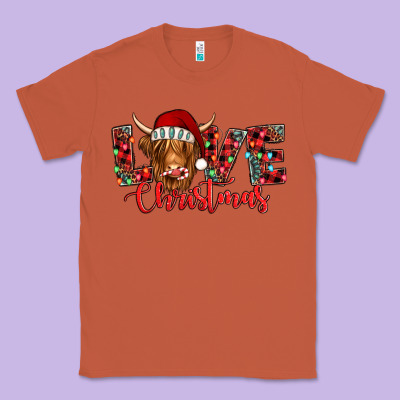 Love Christmas Highland Cow And Turquoise Gemstone Classic Tee Designed By Jasminsmagicworld