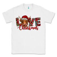 White love christmas highland cow and turquoise gemstone Classic Tee - Jasminsmagicworld