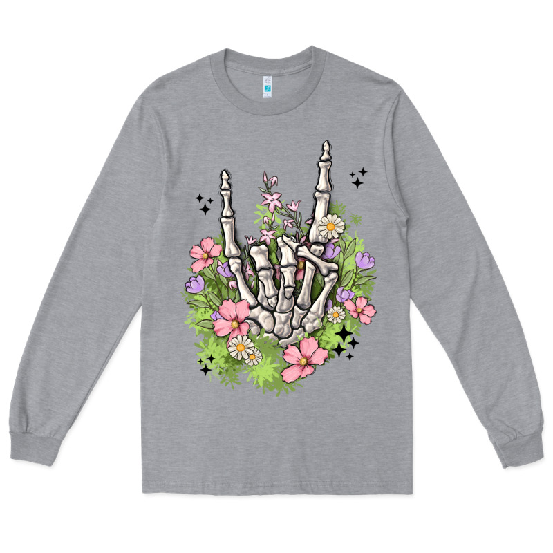 Skeleton Flowers Long Sleeve Tee by MaliasSmallBusiness | Teevron