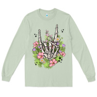 Matcha skeleton flowers Long Sleeve Tee - MaliasSmallBusiness