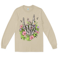 Mushroom skeleton flowers Long Sleeve Tee - MaliasSmallBusiness
