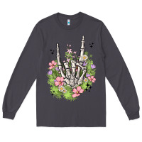 Smoke skeleton flowers Long Sleeve Tee - MaliasSmallBusiness
