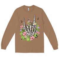 Toasted Coconut skeleton flowers Long Sleeve Tee - MaliasSmallBusiness