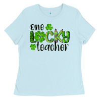 St. Patrick's Day One Lucky Teacher Ladies Tee | Teevron