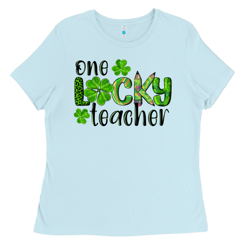 St. Patrick's Day One Lucky Teacher Ladies Tee by RanaPortraitStore | Teevron