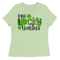 Matcha st. Patrick's day one lucky teacher Ladies Tee - RanaPortraitStore