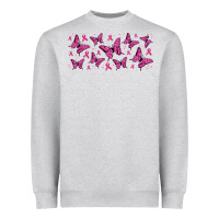 Heather Grey breast cancer butterflies Heavyweight Sweatshirt - Jasminsmagicworld