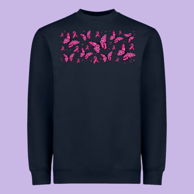 Breast Cancer Butterflies Heavyweight Sweatshirt Designed By Jasminsmagicworld