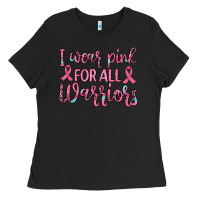 Black i wear pink for all warriors Ladies Tee - JahusDesignShop