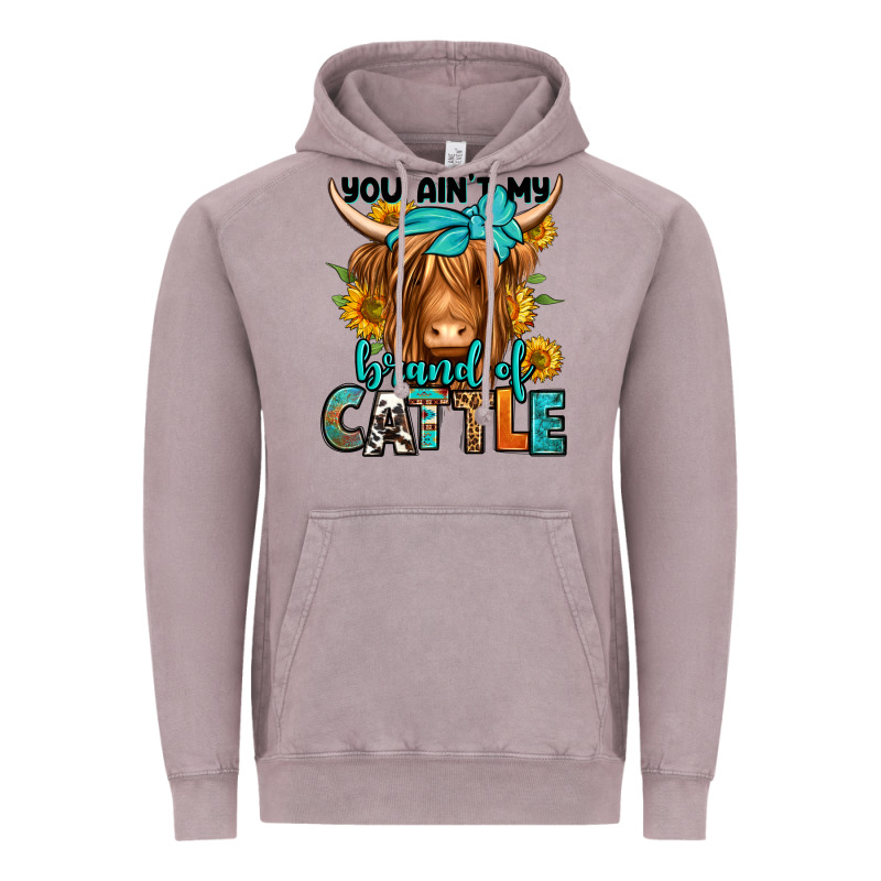 You Ain't My Brand Of Cattle Longhaired Cow Vintage Hoodie by Jasminsmagicworld | Teevron
