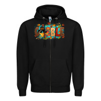 Black gobble with thanksgiving turkeys Zipper Hoodie - MaliasSmallBusiness