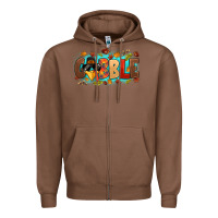 Chestnut gobble with thanksgiving turkeys Zipper Hoodie - MaliasSmallBusiness