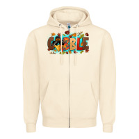Sandshell gobble with thanksgiving turkeys Zipper Hoodie - MaliasSmallBusiness