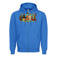 True Royal gobble with thanksgiving turkeys Zipper Hoodie - MaliasSmallBusiness
