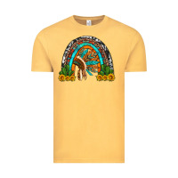 Vintage Mustard indian headdress cactus and sunflowers rainbow Vintage Tee - Artiststas
