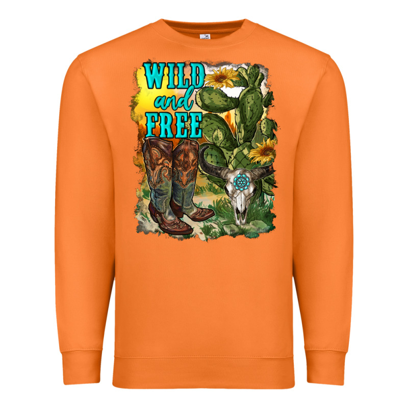 Wild And Free Cowgirl Boots Premium Sweatshirt by RanaPortraitStore | Teevron