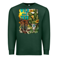 Sports Green wild and free cowgirl boots Premium Sweatshirt - RanaPortraitStore