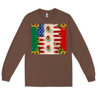Chestnut American flag mexico flag sunflower cactus Long Sleeve Tee - JahusDesignShop