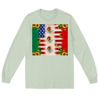 Matcha American flag mexico flag sunflower cactus Long Sleeve Tee - JahusDesignShop