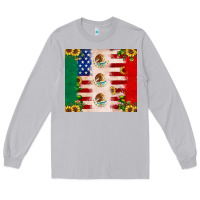Moon Dust American flag mexico flag sunflower cactus Long Sleeve Tee - JahusDesignShop