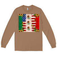 Toasted Coconut American flag mexico flag sunflower cactus Long Sleeve Tee - JahusDesignShop