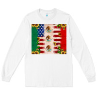 White American flag mexico flag sunflower cactus Long Sleeve Tee - JahusDesignShop