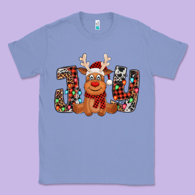 Joy Christmas Reindeer Classic Tee Designed By Jasminsmagicworld