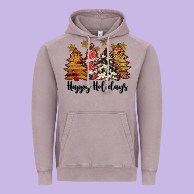 Happy Holidays Vintage Hoodie Designed By Jahusdesignshop