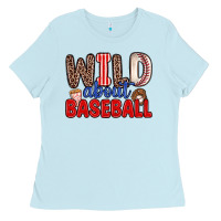 Baby Blue wild about baseball Ladies Tee - Zillion Design Studio