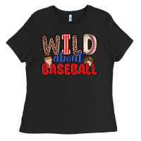 Black wild about baseball Ladies Tee - Zillion Design Studio